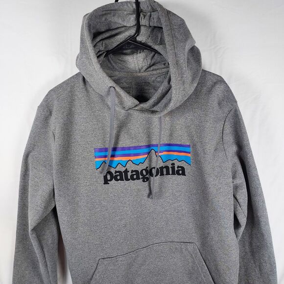 Patagonia P-6 Logo Uprisal Hoody Gray Men’s Medium Regular Fit Recycled Cotton - Picture 2 of 11